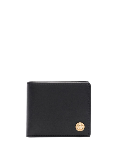 Shop Versace Medusa Logo Bi-fold Wallet In Black