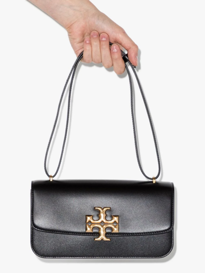 Shop Tory Burch Small E/w Eleanor Convertible Shoulder Bag In Black