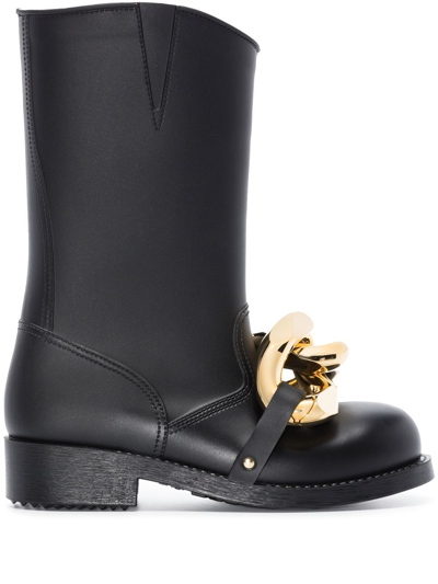 Shop Jw Anderson Hight Chain Rubber Boots In Black