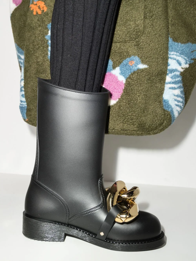Shop Jw Anderson Hight Chain Rubber Boots In Black