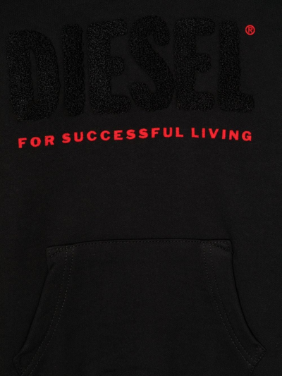 Shop Diesel Logo-print Hoodie In Black