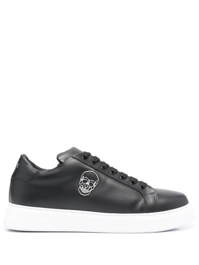 Shop Philipp Plein Skull-plaque Low-top Sneakers In Black