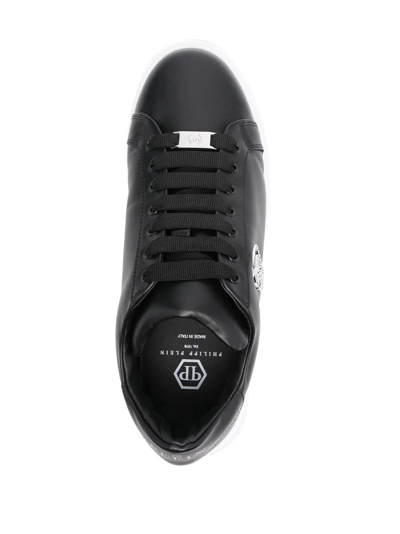 Philipp Plein Skull Plaque Low-top Sneakers In Black
