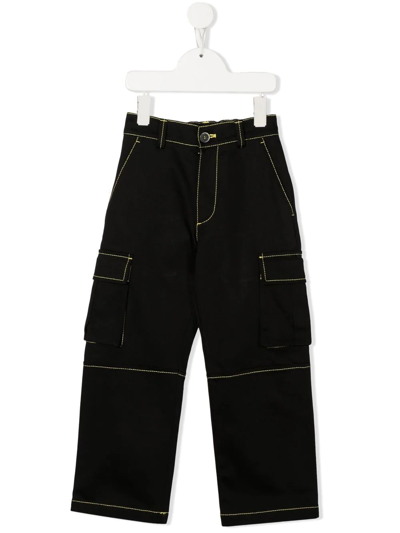 Shop Off-white Off Rounded Cargo Trousers In Black