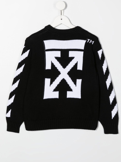 Shop Off-white Rubber Arrow Crew-neck Sweatshirt In Black