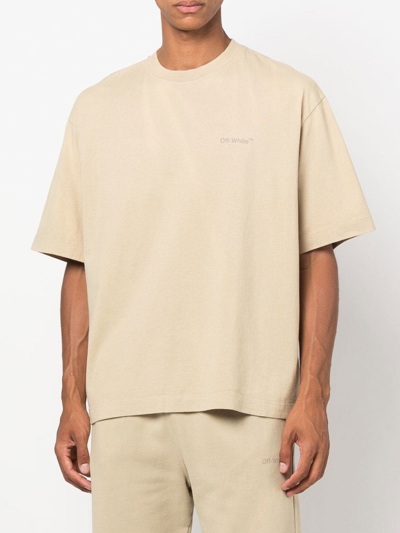 Shop Off-white Diag Tab Over T-shirt In Neutrals
