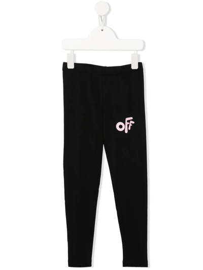 Shop Off-white Off -rounded Stretch Leggings In Black