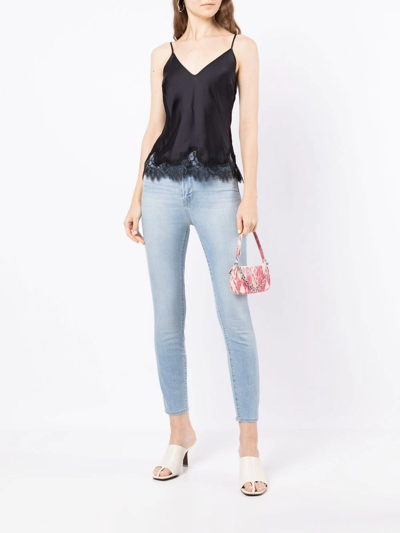 Shop L Agence Lace-trimmed Camisole Top In Black