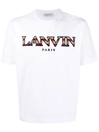 Shop Lanvin Logo Crew-neck T-shirt In White