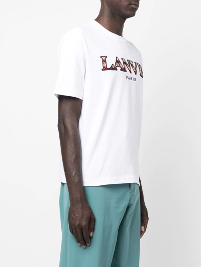 Shop Lanvin Logo Crew-neck T-shirt In White