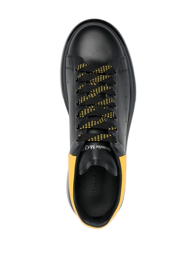 Alexander Mcqueen Oversized Gel Sole Leather Platform Sneakers In Black