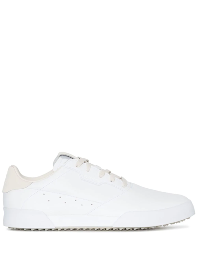 Shop Adidas Golf Retro Green Leather Golf Sneakers In White