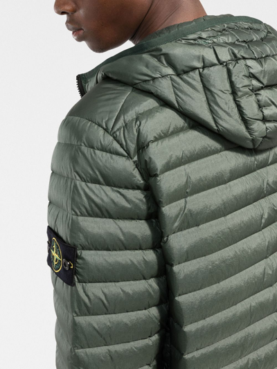 Shop Stone Island Compass-patch Padded Short Jacket In Green