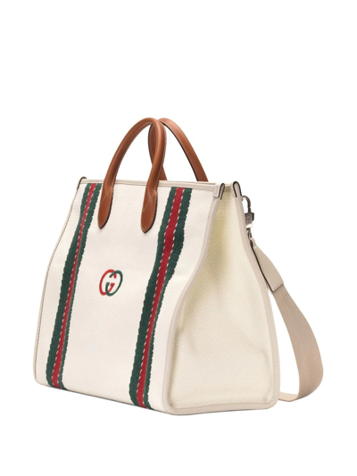 Shop Gucci Interlocking G Tote Bag In Neutrals