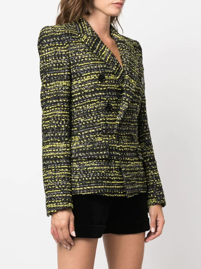 Shop Alexandre Vauthier Double-breasted Tweed Blazer In Black