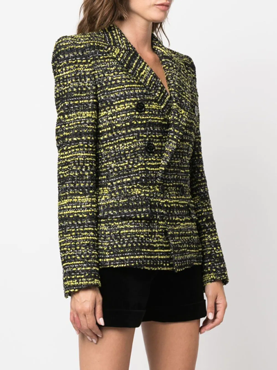 Alexandre Vauthier Double-breasted Tweed Blazer In Black
