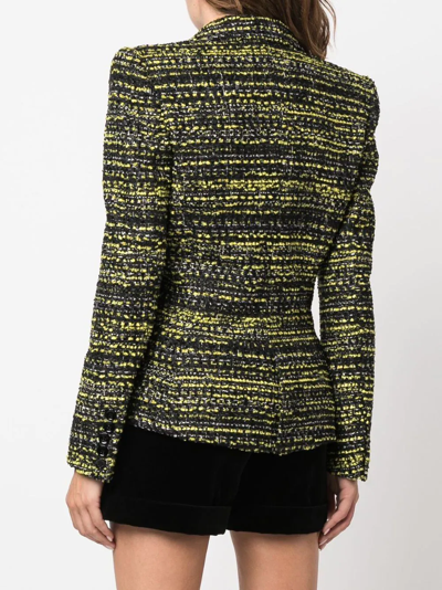 Alexandre Vauthier Double-breasted Tweed Blazer In Black