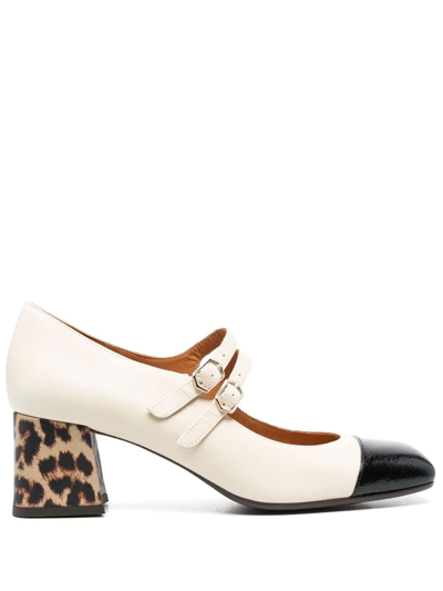 Shop Chie Mihara Tow-tone Buckled 60mm Pumps In Neutrals