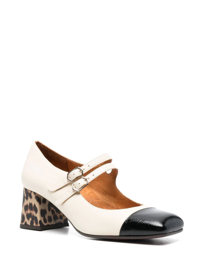 Shop Chie Mihara Tow-tone Buckled 60mm Pumps In Neutrals