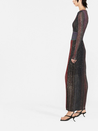 Shop Missoni Lurex V-neck Maxi Dress In Black