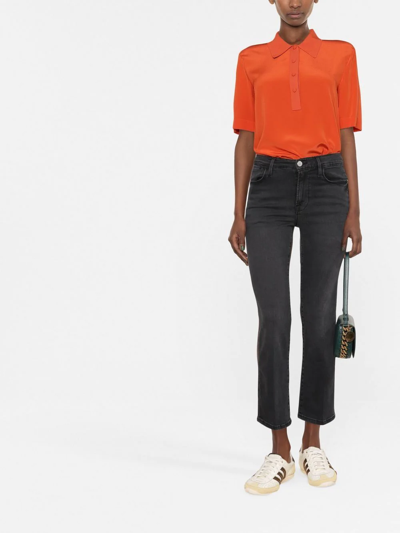 Frame Le High 'n' Tight Straight Leg Jeans In Black