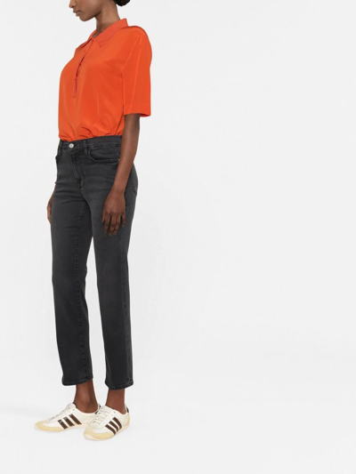 Frame Le High 'n' Tight Straight Leg Jeans In Black