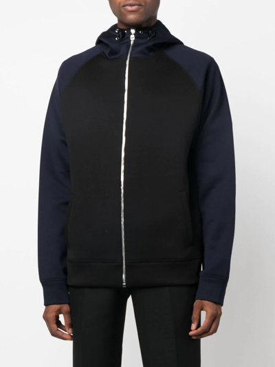 Alexander Mcqueen Colour-block Zip-up Hoodie In Black