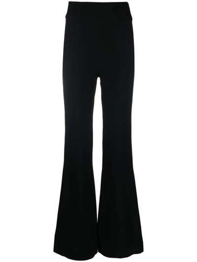 Shop Federica Tosi High-waisted Flared Pants In Black