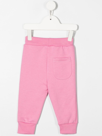 Shop Msgm Logo-print Track Pants In Pink