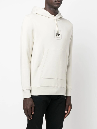 Shop C.p. Company Logo Pullover Hoodie In Neutrals