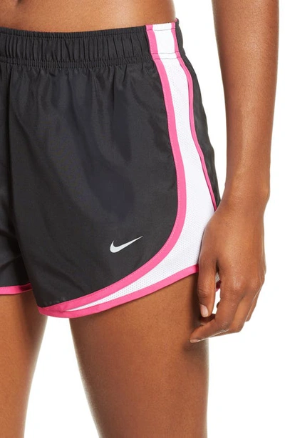 Shop Nike Dri-fit Tempo Running Shorts In Black/ White/ Pink/ Wolf Grey