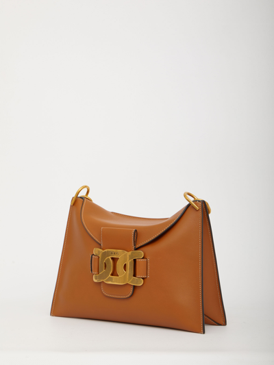 Shop Tod's Brown Leather Bag In Buff