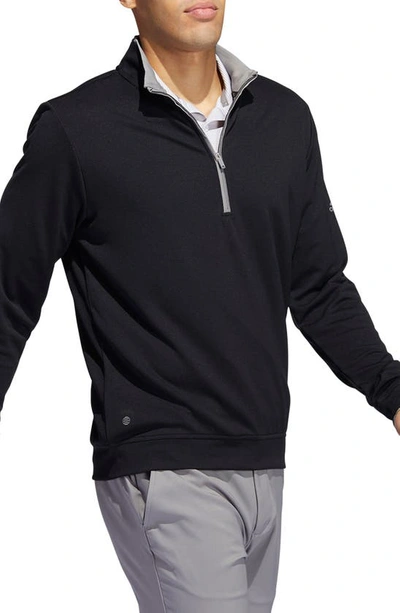 Shop Adidas Golf Recycled Polyester Half Zip Pullover In Black