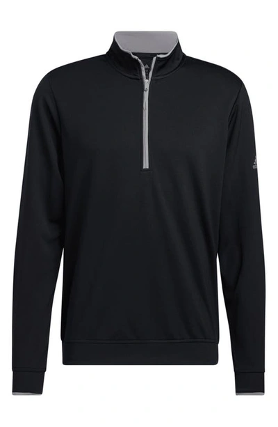 Shop Adidas Golf Recycled Polyester Half Zip Pullover In Black