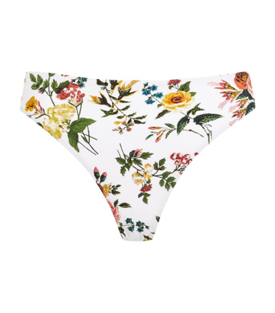 Shop Erdem Floral Thea Bikini Bottoms In White