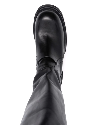 Shop Rick Owens Knee-high Leather Boots In Black
