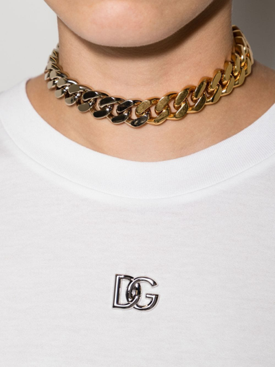 Shop Dolce & Gabbana Logo-plaque Short-sleeve T-shirt In Weiss