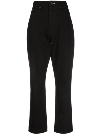 Dkny Broome Mid-rise Straight-leg Jeans In Schwarz