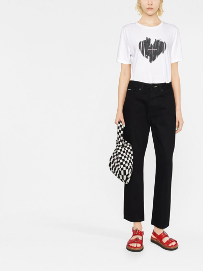 Dkny Broome Mid-rise Straight-leg Jeans In Schwarz