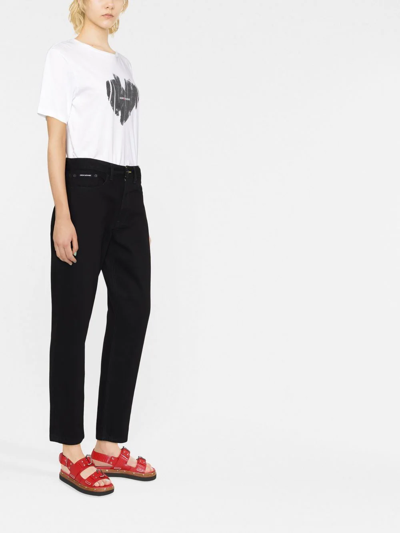 Dkny Broome Mid-rise Straight-leg Jeans In Schwarz