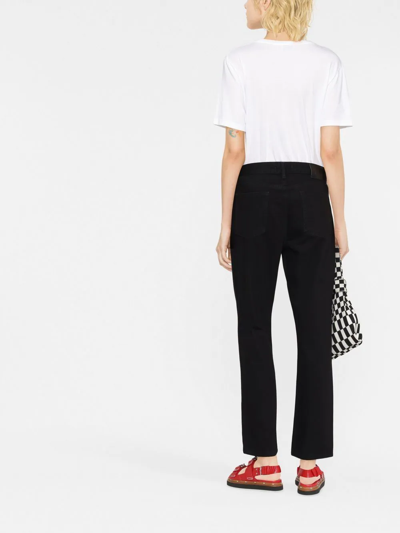 Dkny Broome Mid-rise Straight-leg Jeans In Schwarz