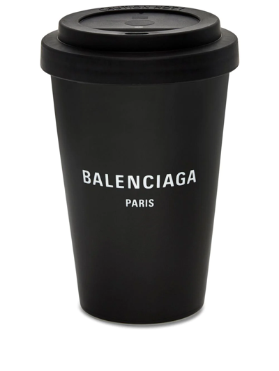 Shop Balenciaga Cities Paris Coffee Cup In Black