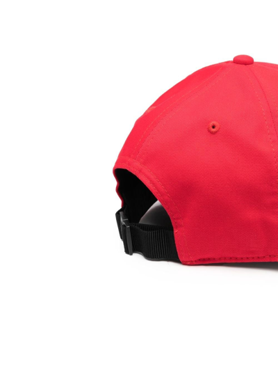 Shop Moncler Logo Embroidered Cap In Rot