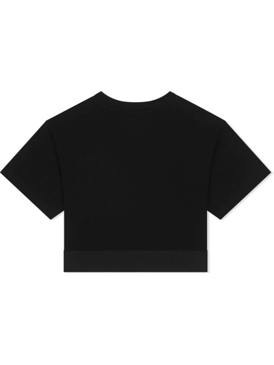 Shop Dolce & Gabbana Logo-underband Cotton T-shirt In Black