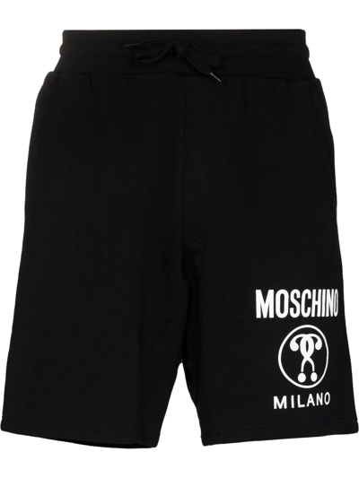 Shop Moschino Double Question Mark Track Shorts In Schwarz