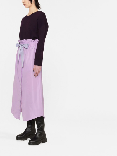 Shop Patou Drawstring-waist Midi Skirt In Violett