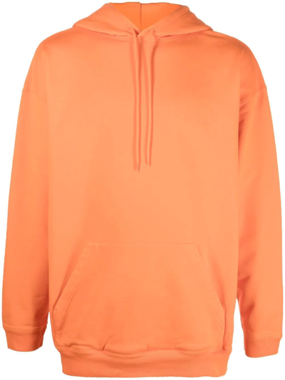 Shop Balenciaga Bb Embroidered Logo Hoodie In Orange