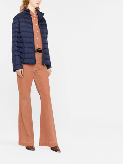 Shop Lauren Ralph Lauren Zip-up Puffer Jacket In Blau