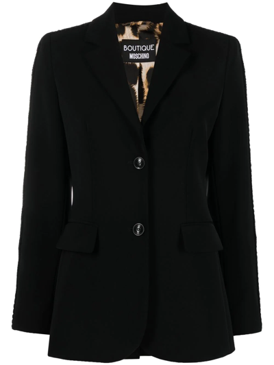 Shop Boutique Moschino Single-breasted Blazer In Black