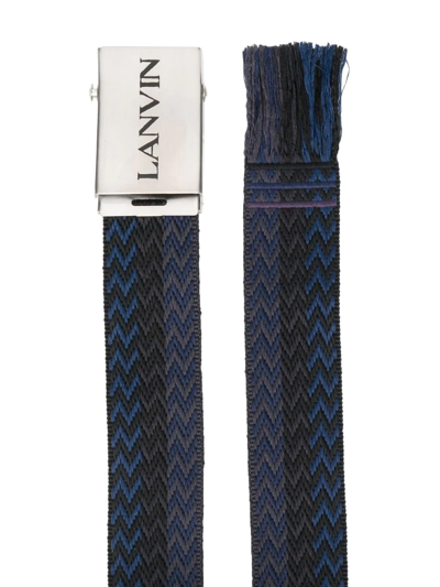 Shop Lanvin Logo-buckle Braided Belt In Blau